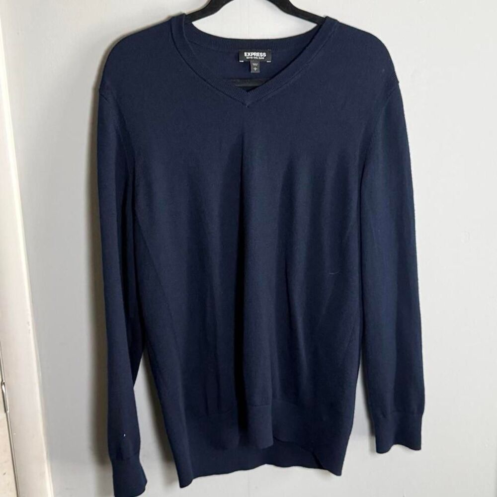 Express Men's Navy and Blue Jumper